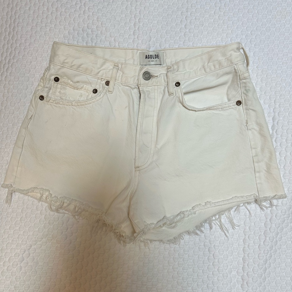 AGOLDE White Jean Shorts